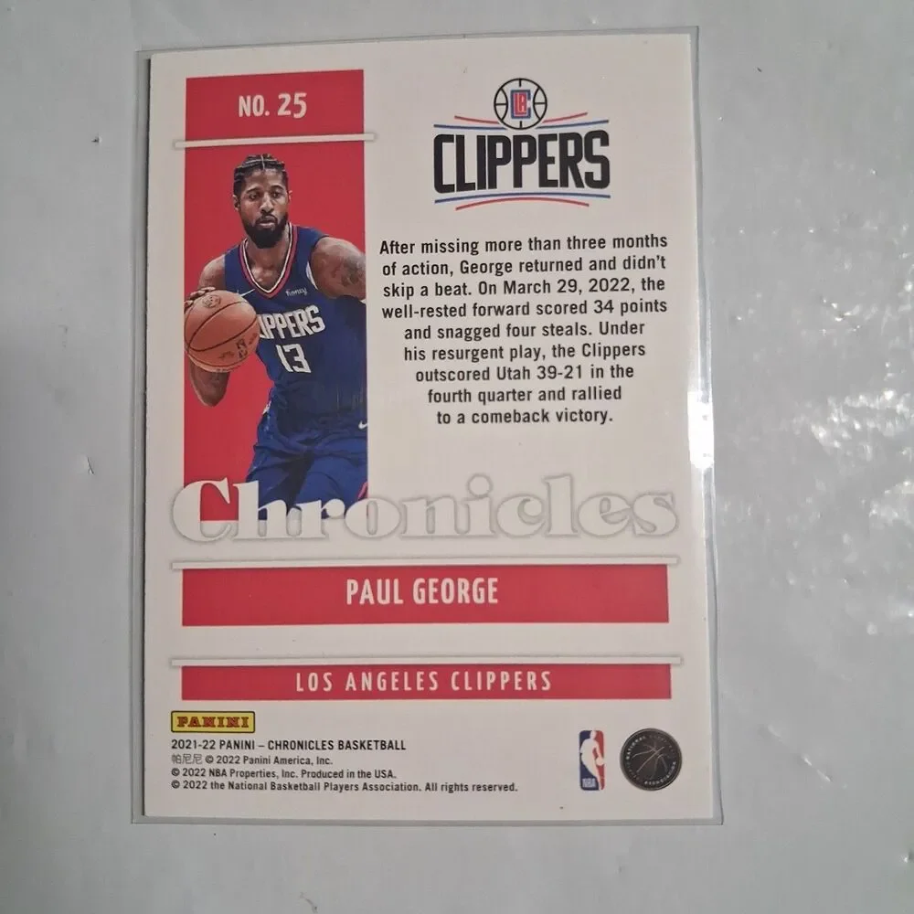 2021-22 Panini Chronicles - Paul George #25